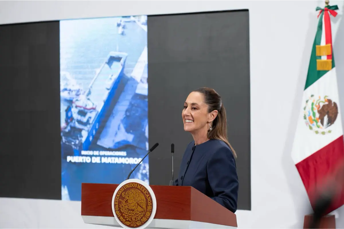 La inauguración del puerto de Matamoros fue abordada por la presidenta de México durante la conferencia mañanera. Foto: Ramón Sánchez