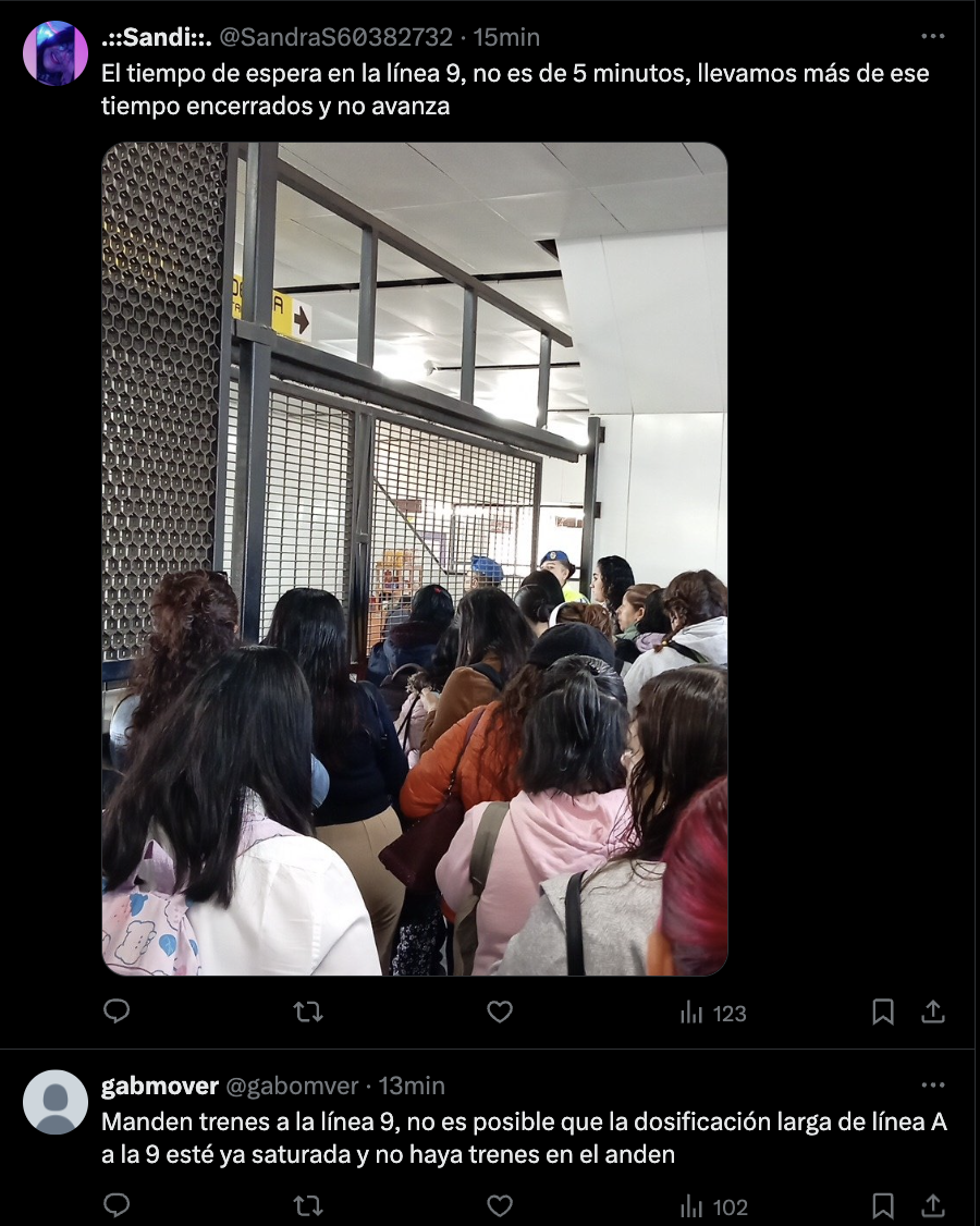 Retrasos en la Línea 9 del Metro CDMX