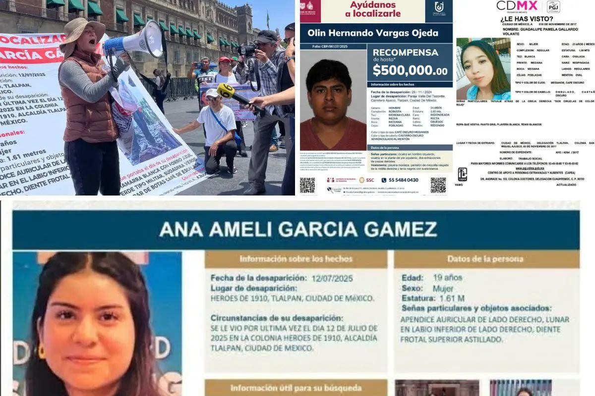 Ana Amelí desaparecida en CDMX. Foto: Iván Macías | X | Canva