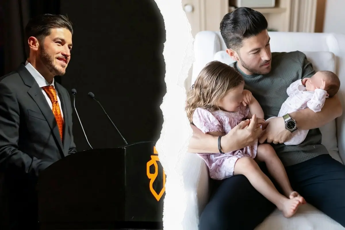 El gobernador de Nuevo León, Samuel García y sus hijas Mariel e Isabel. Foto: Canva