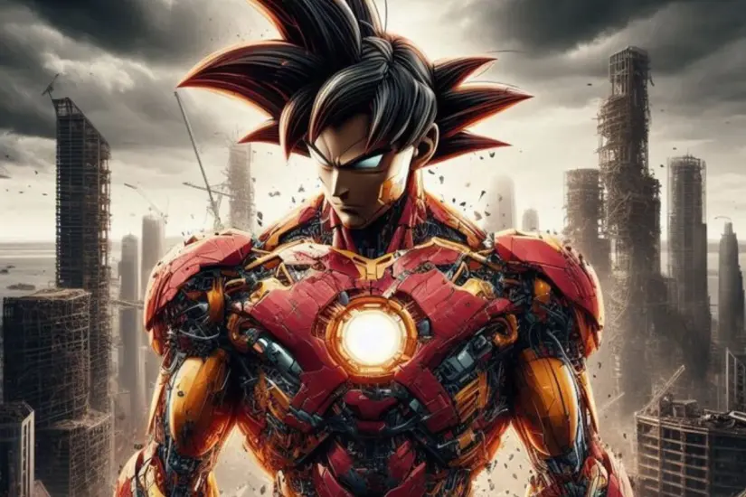 Meta ha utilizado su inteligencia artificial para combinar a Goku e Iron Man en una imagen que desata la imaginación de los fans. Foto: Meta AI / Gemini