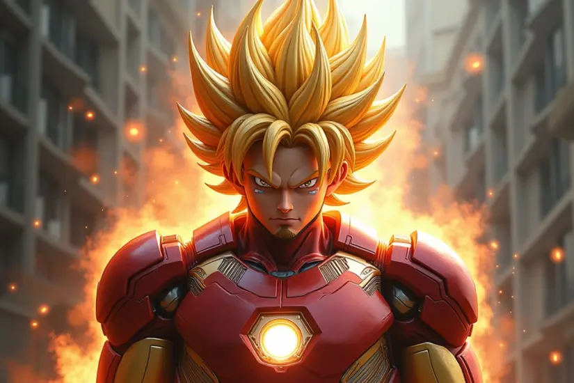 La inteligencia artificial de Meta ha innovado al fusionar a Goku con Iron Man en una imagen sorprendente y cautivadora. Foto: Gemini