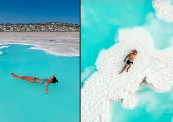 Guerrero Negro y sus vasos de agua azul que parecen flotar sobre un mar de sal