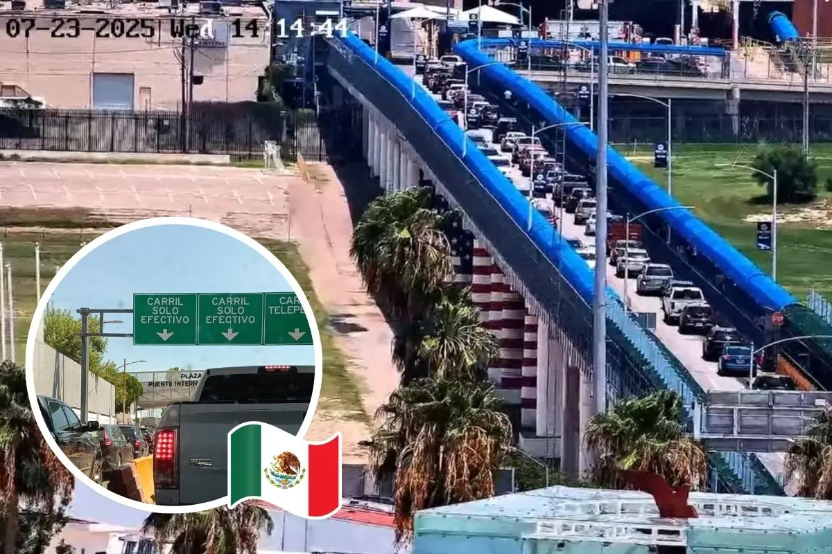Así se ven los puentes internacionales en Piedras Negras este 5 de agosto / Fotos: Alberto Flores | Nancy Gonzalez | Canva