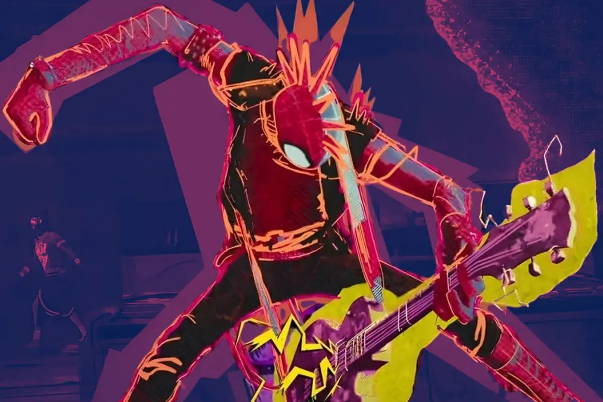 Spider-Punk apareció por primera vez en ambas películas de la saga Spider-Verse. FOTO: CANVA/Columbia Pictures/Sony Pictures Animation