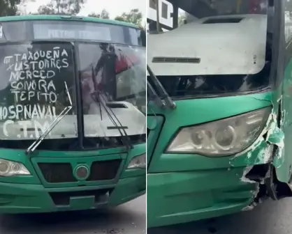 VIDEO | Fuerte accidente en Gustavo A. Madero: camión de transporte público choca con auto