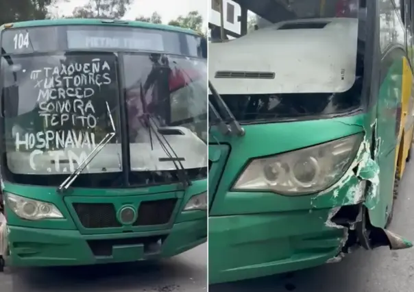 VIDEO | Fuerte accidente en Gustavo A. Madero: camión de transporte público choca con auto