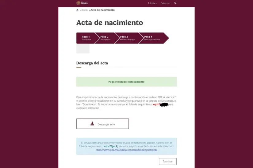 Pasos para descargar el acta de nacimiento | Foto: Victoria Jiménez