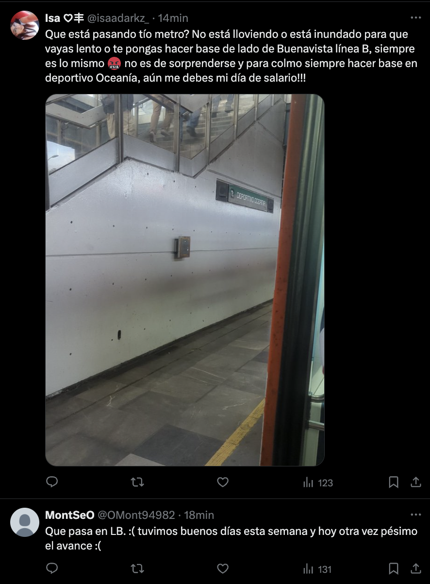 Una vez más la Línea B presenta retrasos Una vez más la Línea B presenta retrasos