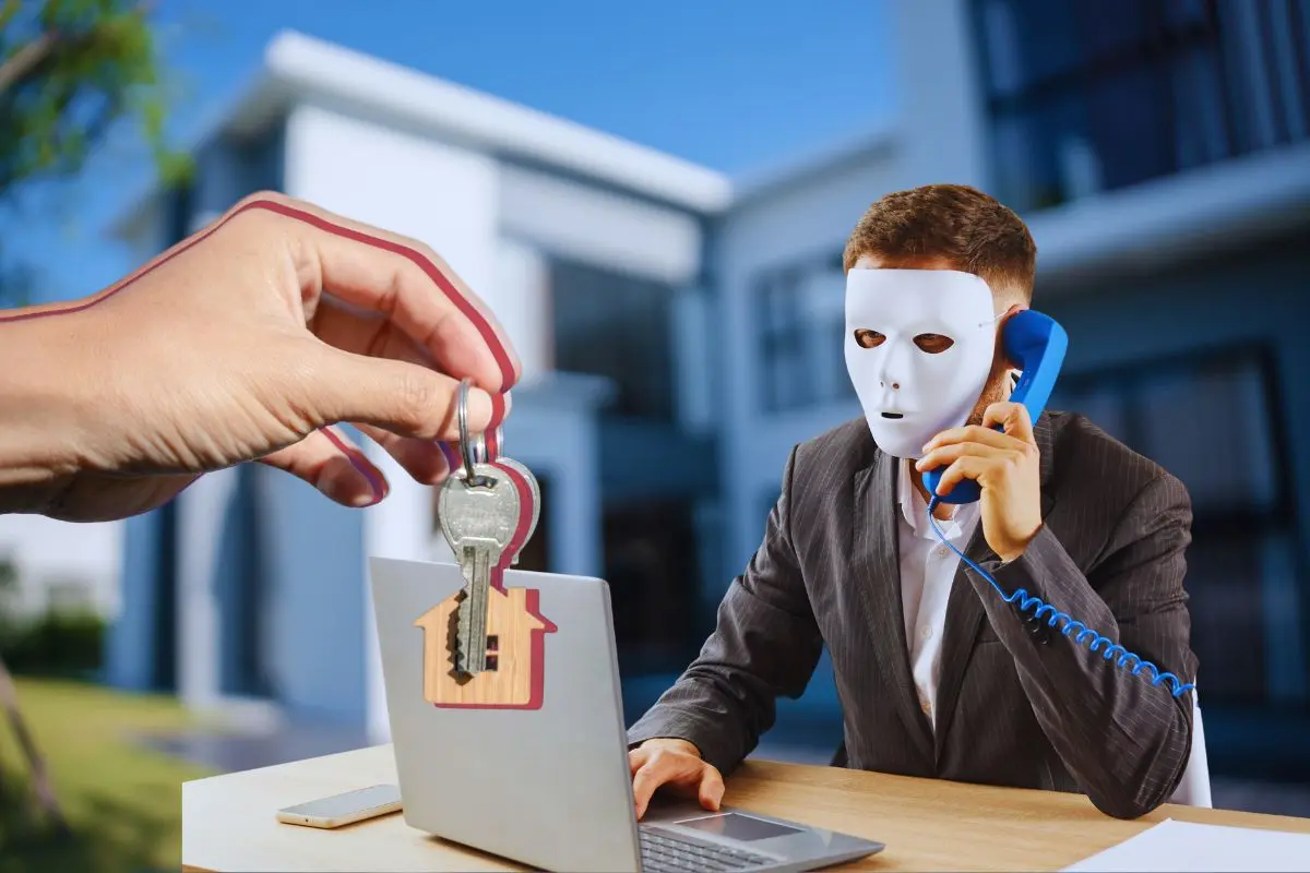 Una mano sosteniendo una llave con un enmascarado sentado en la computadora Foto: Canva