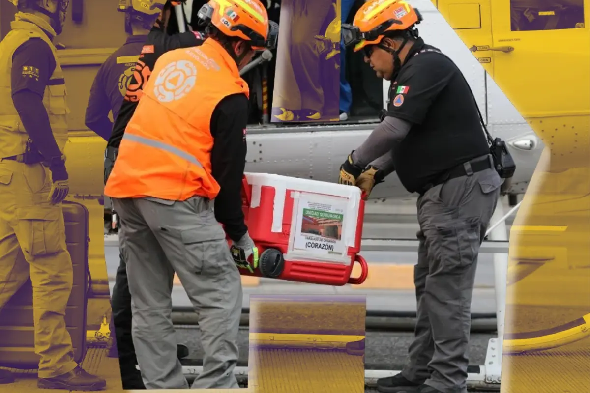 Traslado de corazón a clínica del IMSS en Monterrey. Foto: Canva/PCNL