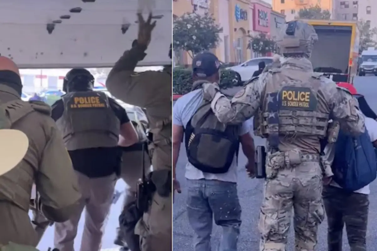 Agentes del ICE en redada migrante. Captura de pantalla: X (@FoxNews)