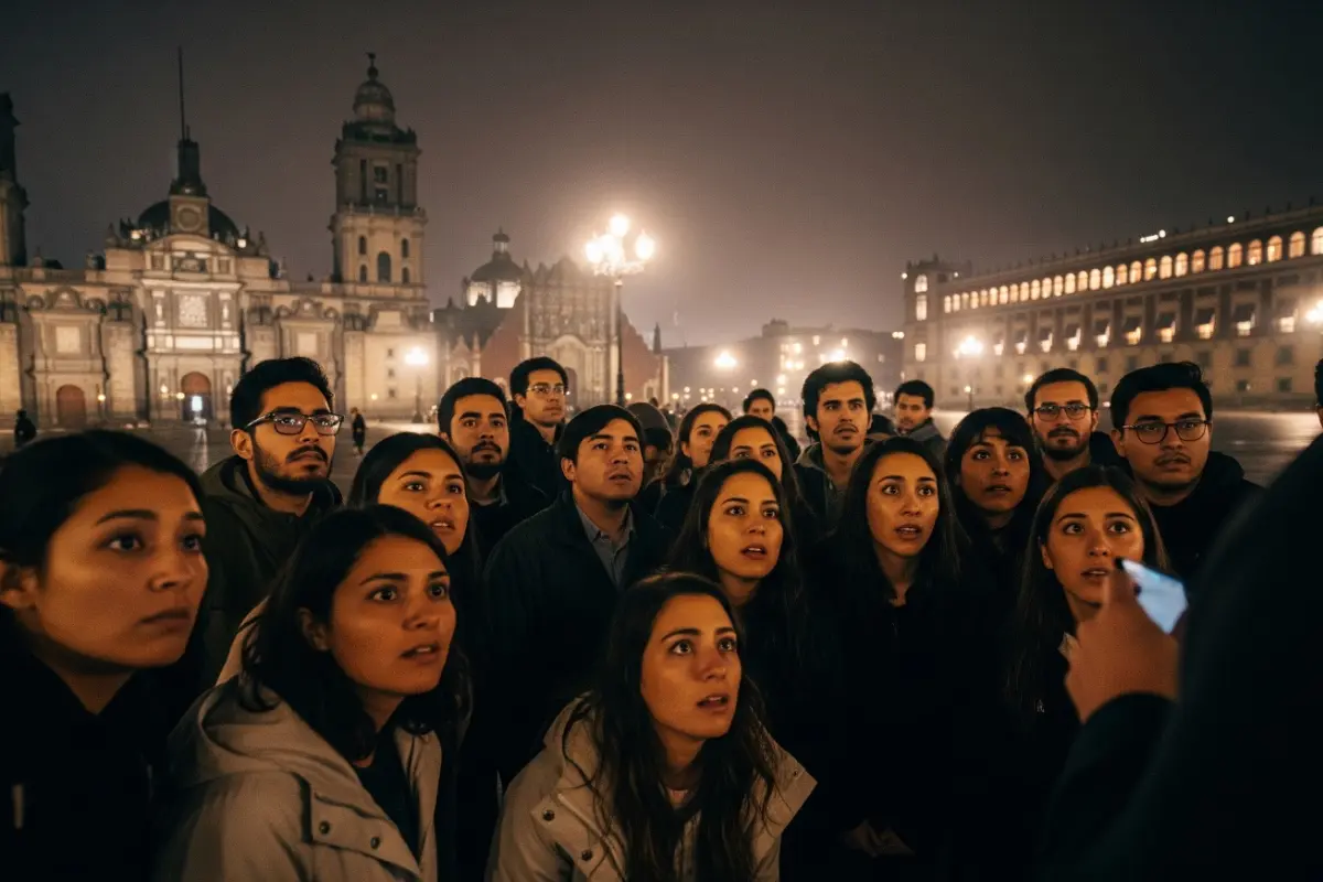 Gente impactada con el tour en el Centro Histórico de CDMX. Foto: IA