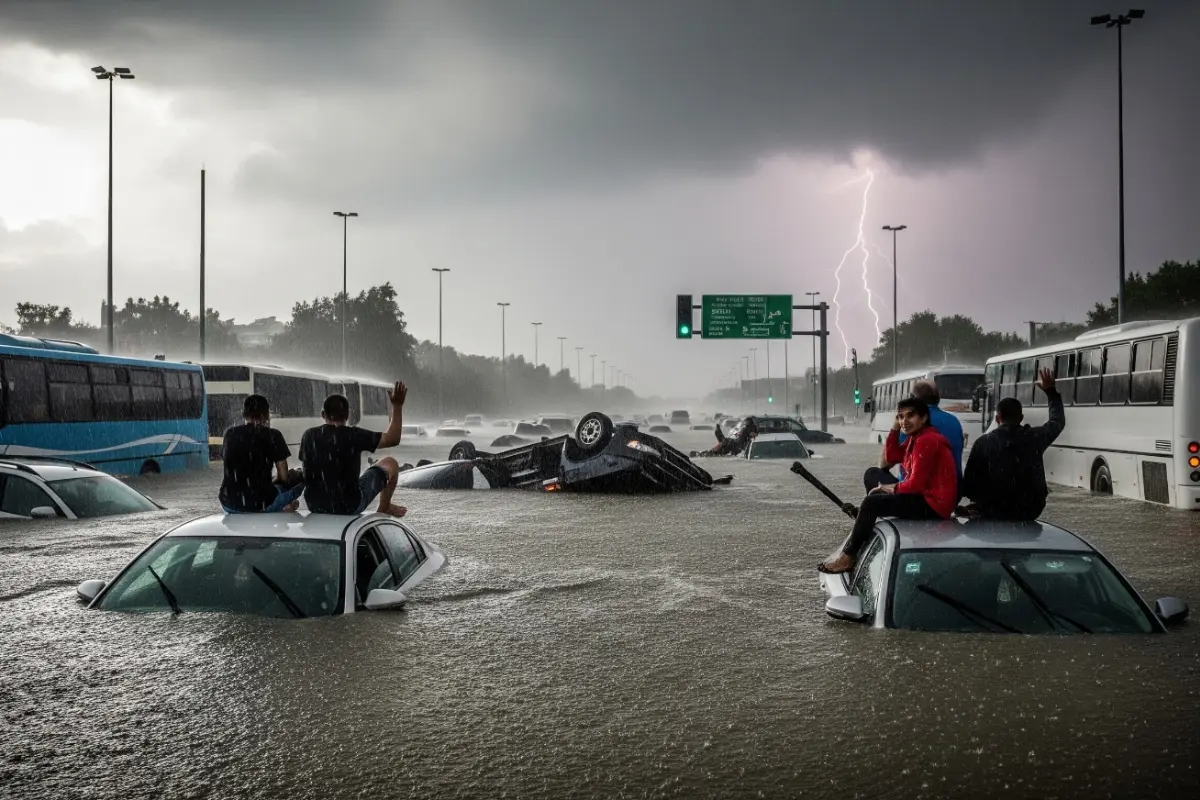 Ilustración de crisis hídrica en CDMX. Foto: IA