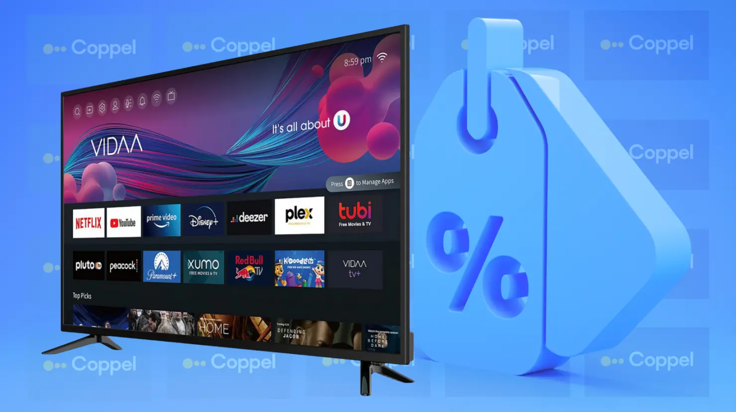 Disfruta tus series y películas favoritas con esta pantalla EVL que combina calidad de imagen, buen tamaño y gran precio. Foto: Canva