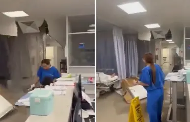 VIDEO | Techo colapsa en Hospital de Ixtapaluca y casi cae sobre un paciente