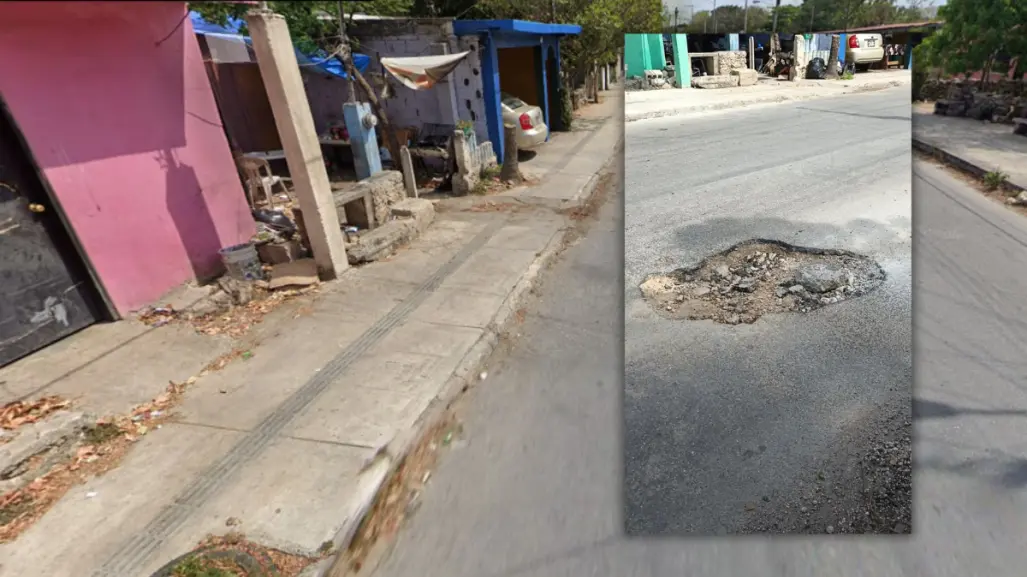 Vecinos denuncian baches de más de 2 meses en El Roble Agrícola, al sur de Mérida