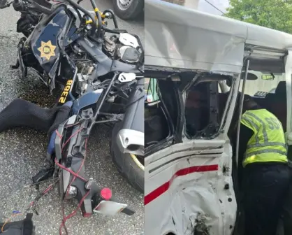 Accidente en Mérida hoy: choque entre moto de la SSP y combi deja 12 lesionados en el Centro