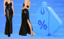 Coppel tiene este vestido negro Minuet de noche con 29% de descuento