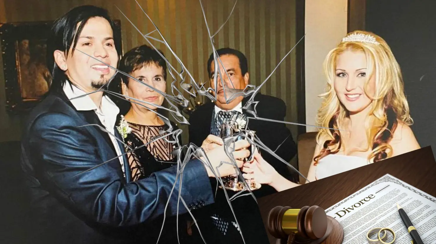Alicia Villarreal y Cruz Martínez se casaron por lo civil en Las Vegas el 31 de agosto de 2003. Foto. Especial/Canva.