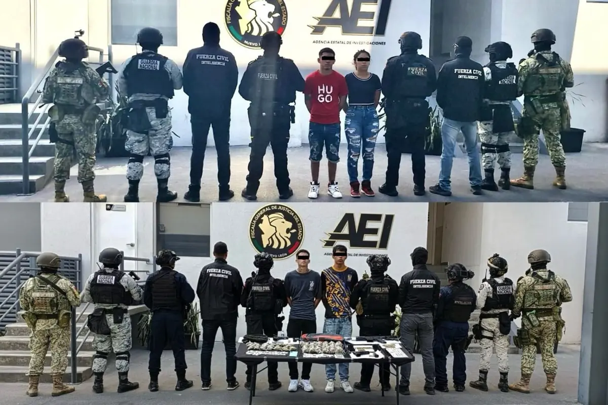 Operativos en Escobedo y Apodaca terminan con detenciones y decomisos. Foto: Fuerza Civil