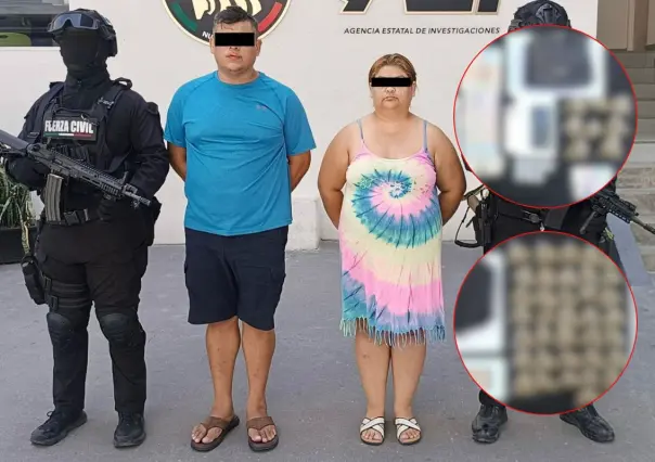 Detienen a pareja con droga en colonia al norte de Monterrey