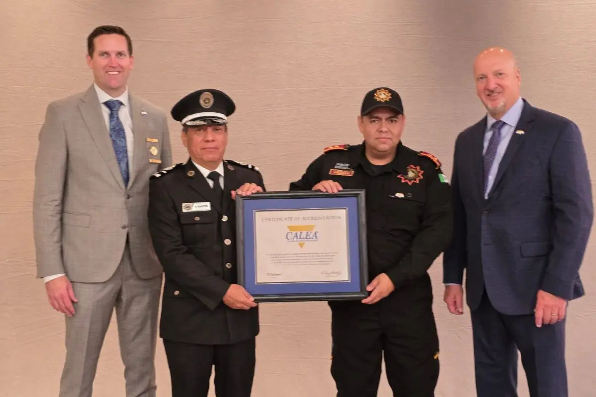 La corporación policial Fuerza Civil de Nuevo León refrendó la acreditación internacional CALEA (Comisión de Acreditación para Agencias de Aplicación de la Ley). Foto: Fuerza Civil