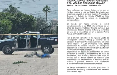 Otro hecho violento en Comondú cobra la vida de una persona: esto se sabe