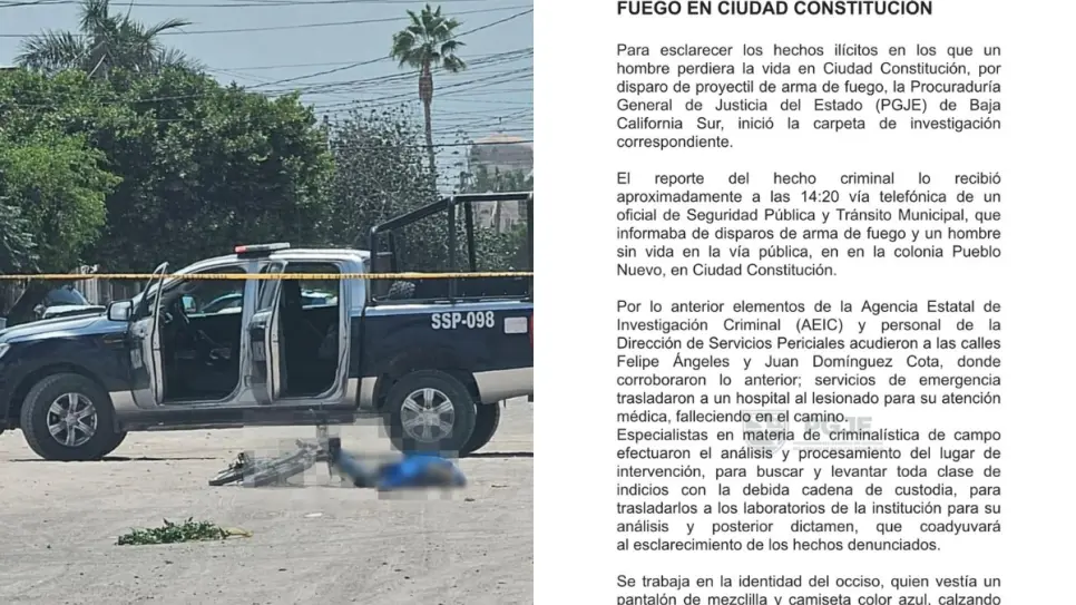 Otro hecho violento en Comondú cobra la vida de una persona: esto se sabe