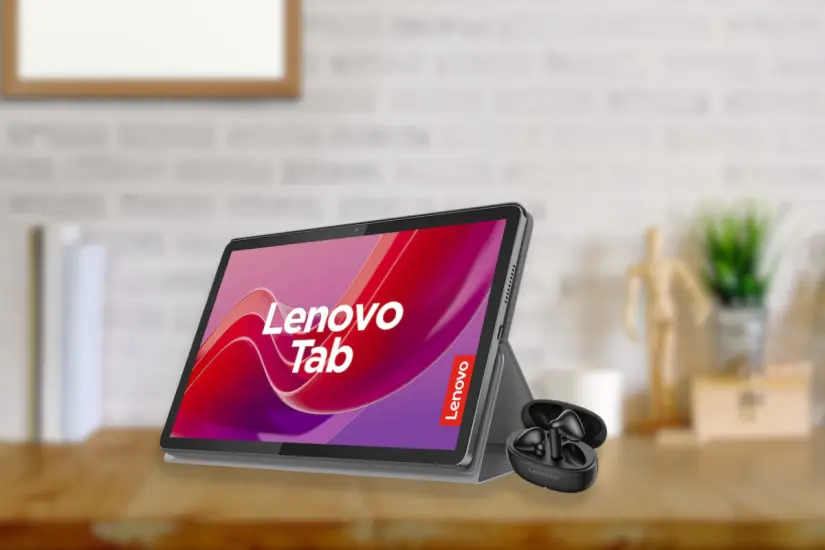 La tablet Lenovo de 10.1 pulgadas disponible en Coppel ofrece velocidad, capacidad y accesorios para una experiencia completa en casa. Foto: Canva