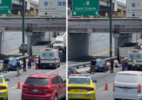 Conductora lesionada tras chocar en avenida Morones Prieto en Monterrey