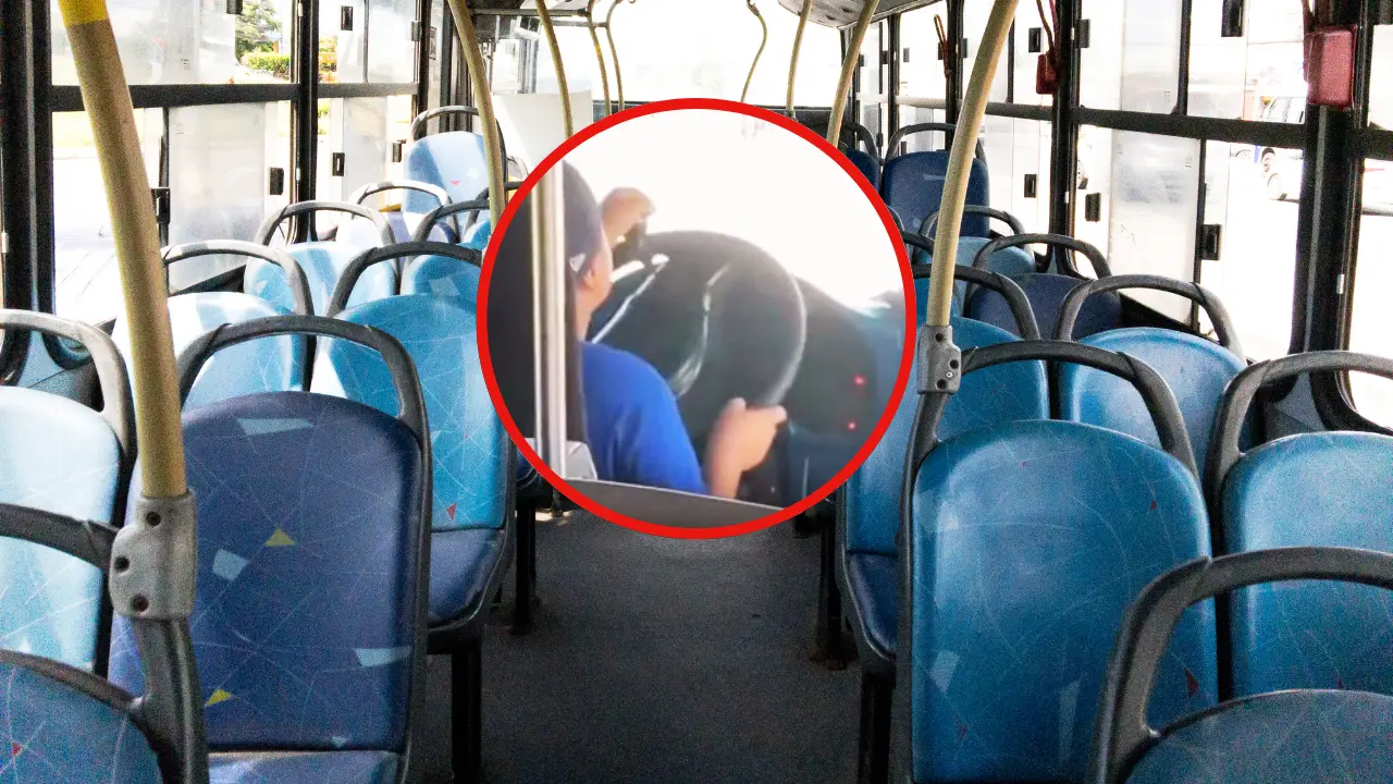 Autoridades confirmaron sanción a chofer que dejó a su hijo manejar un autobús. Foto: Especial.