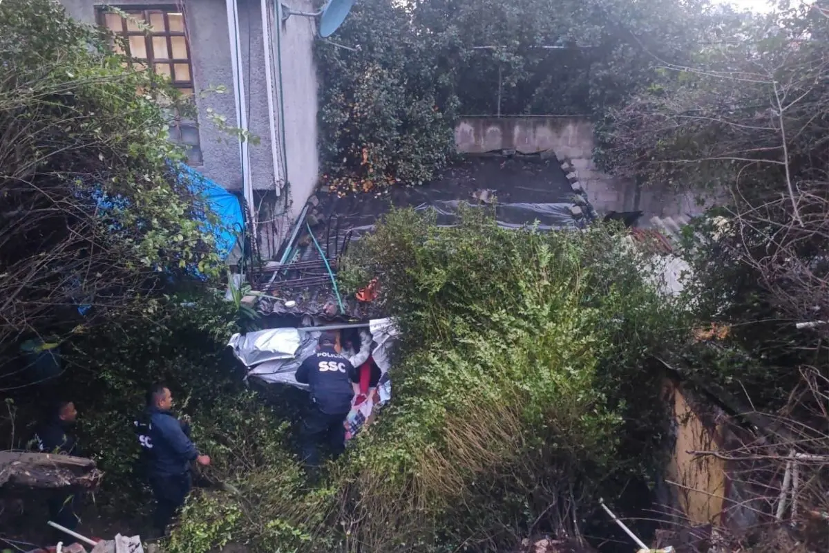 Deslave de una ladera, en la alcaldía Magdalena Contreras. Foto: SSC