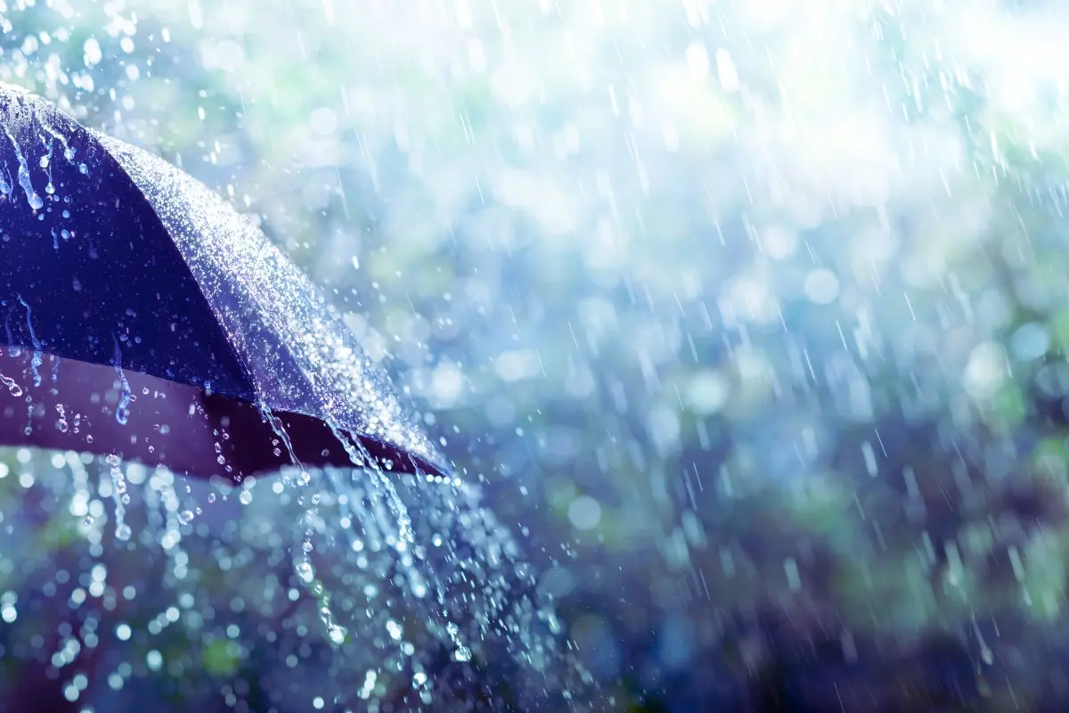 Lluvia y un paraguas. Foto: Canva