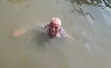 Adulto mayor es salvado de ser devorado por cocodrilo en Tampico