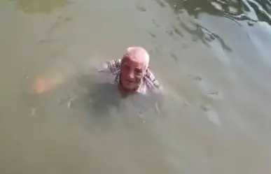 Adulto mayor es salvado de ser devorado por cocodrilo en Tampico