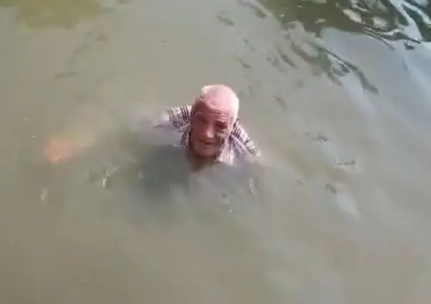 Adulto mayor es salvado de ser devorado por cocodrilo en Tampico