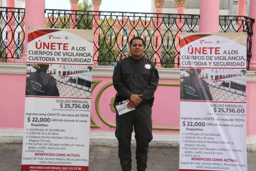 De acuerdo a las autoridades, la Guardia Estatal en Tamaulipas ofrece uno de los sueldos más competitivos de los cuerpos policiacos del país. Foto: Victoria Jiménez