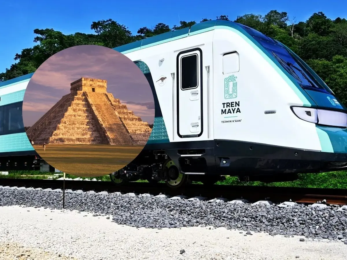 El Tren Maya se ha consolidado como un medio de transporte que ha conectado los destinos más importantes de la región peninsular, impulsando el turismo de Yucatán.- Fuente Gobierno del México y Canva