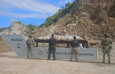 FGR y Marina incineran más de una tonelada de cocaína tras operativo en Guerrero