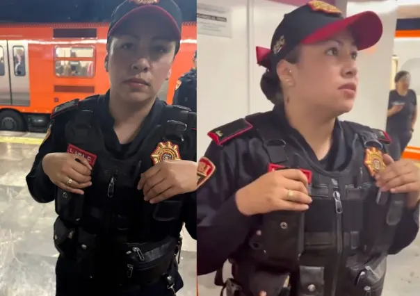 VIDEO | Policía de Metro CDMX impide a mujer trans subir a vagón exclusivo, Tú eres un caballero