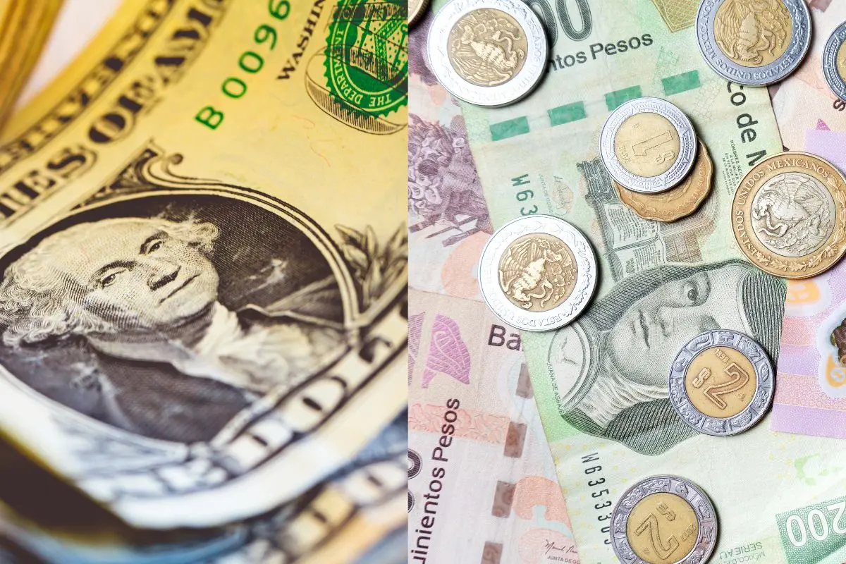 Dólar y peso mexicano.   Foto: Canva