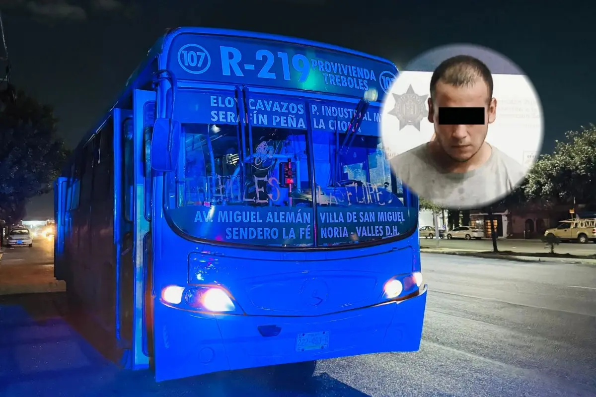 Un camión de la ruta 219 y un hombre detenido. Foto: Composición Canva