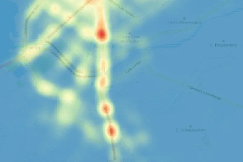 Mapa de zonas con mayores accidentes de trànsito. Foto: Canva