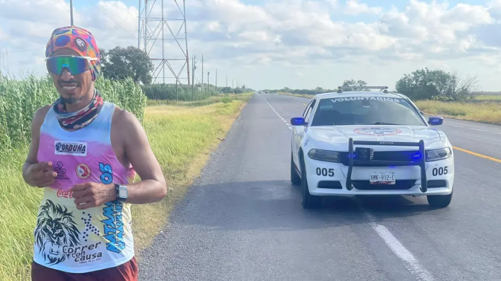 "El Lobo" cumple su promesa: corre desde Matamoros hasta Aldama para honrar a su familia