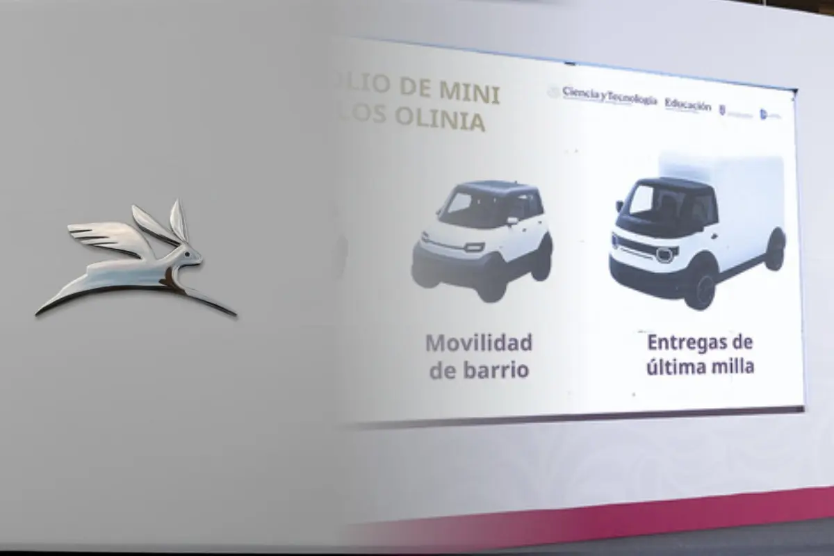 Logo de Olinia y prototipo de modelos. Captura de pantalla: YouTube (Gobierno de México)