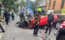 Volcadura de auto en CDMX deja dos lesionados en Iztapalapa
