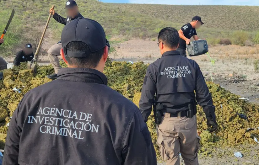 Autoridades destruyen armamento y estupefacientes asegurados en operativos recientes. Foto: PGJE