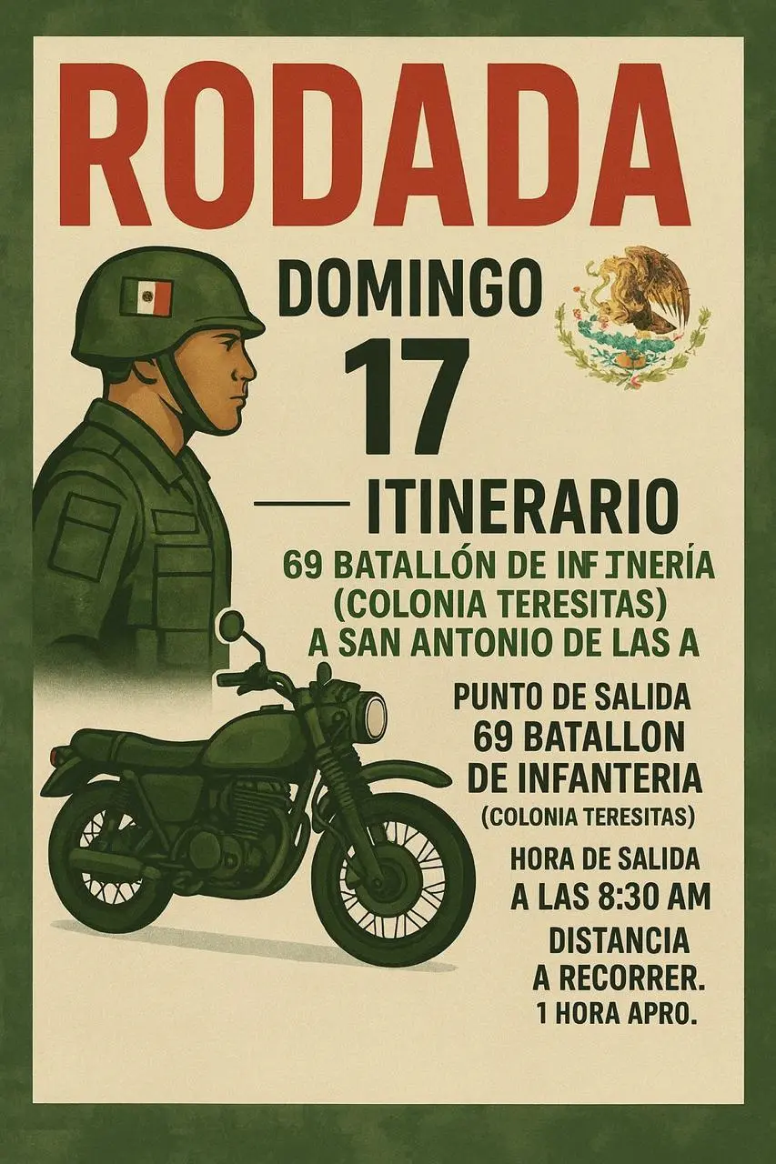 Convocatoria a motociclistas saltillenses / Foto: SEDENA