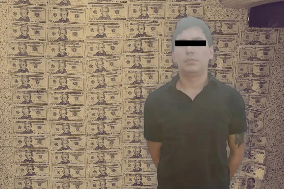 Jorge Alejandro V., de 30 años detenido en el municipio de Monterrey. Foto: Composición Canva